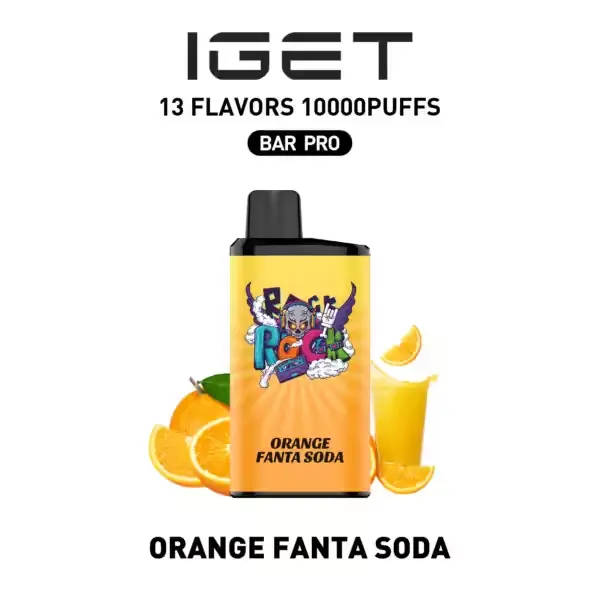 Orange Fanta Soda IGET Bar Pro 10000